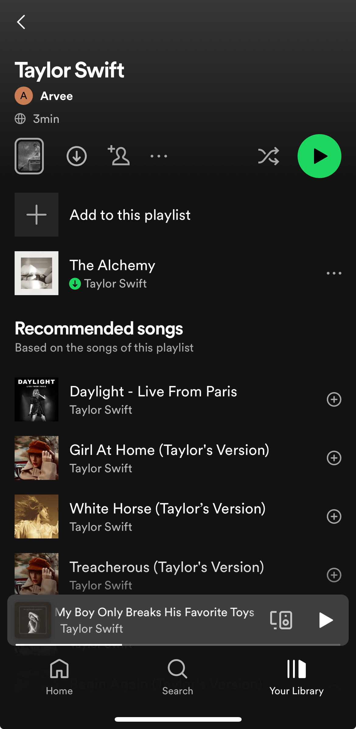 spotify mobile recommended songs