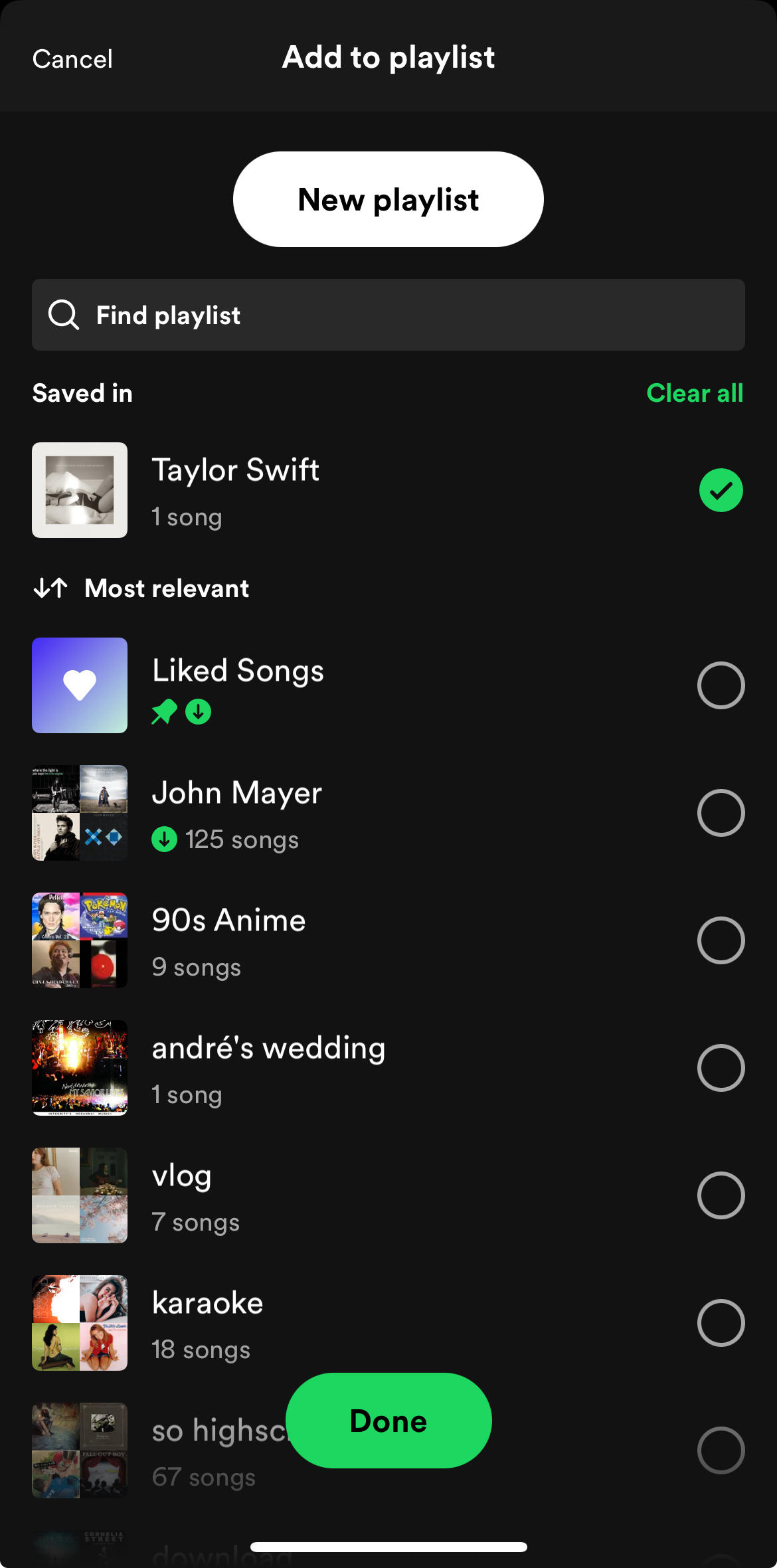 spotify mobile select playlist