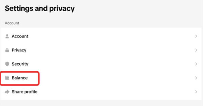 tiktok balance