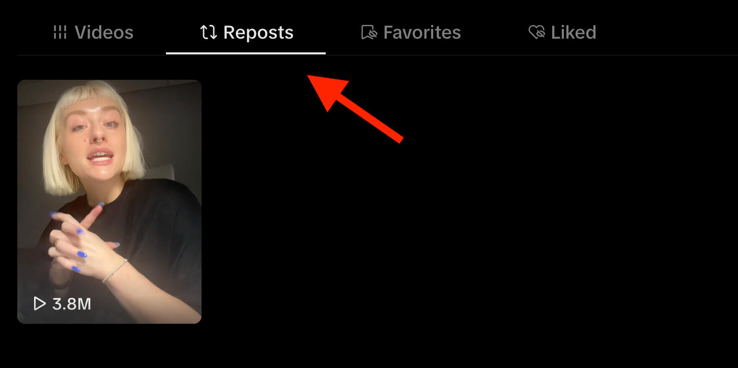 tiktok desktop reposts