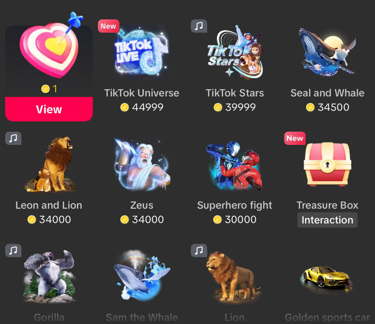 All the expensive tiktok gifts users can send to their favorite creators –  including rare Lion