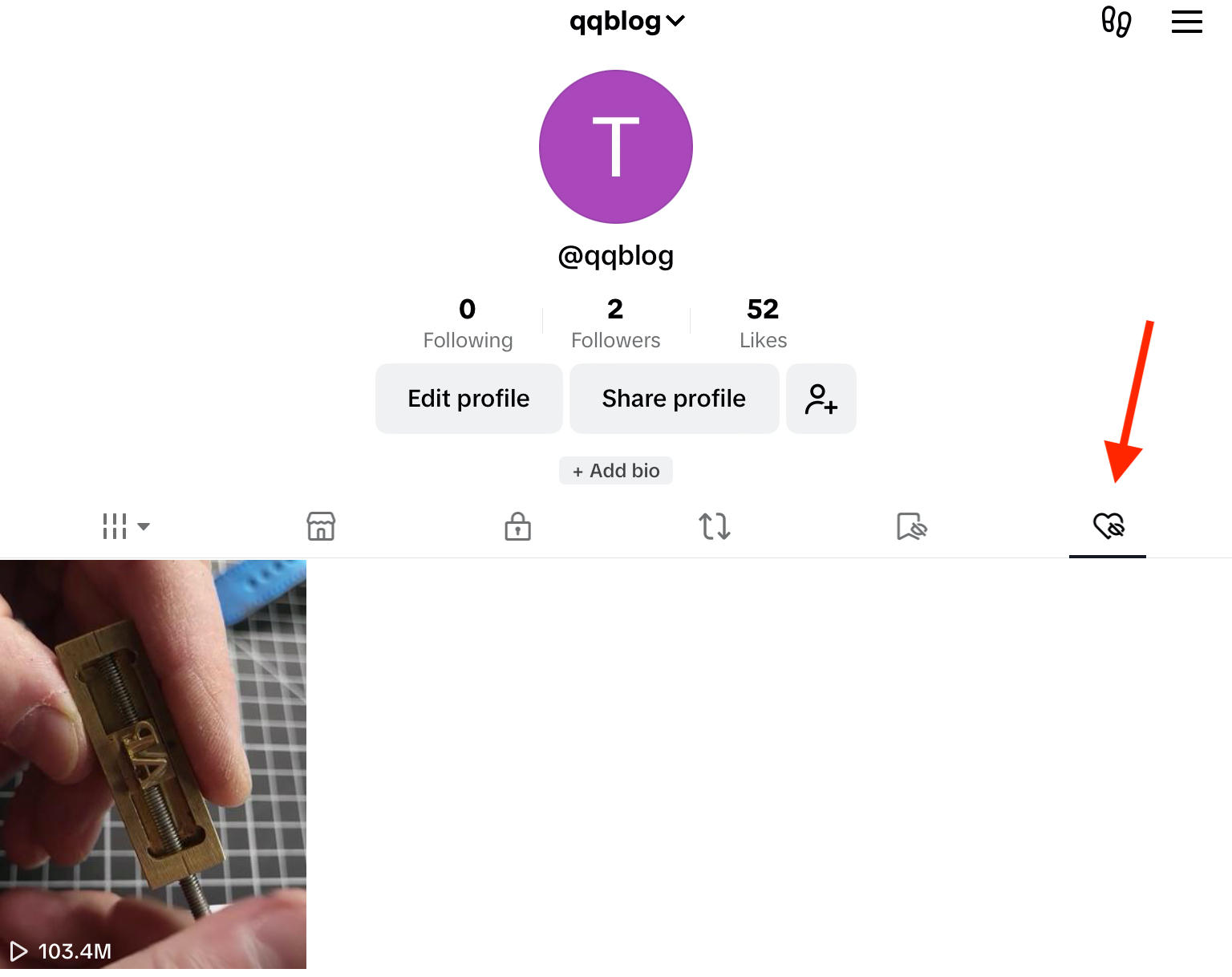 tiktok likes tab