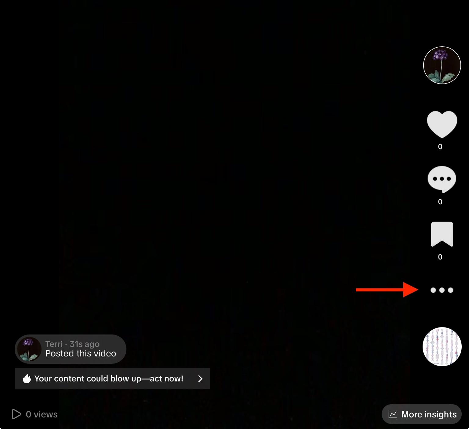 tiktok post menu dots