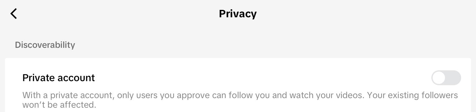 tiktok private account