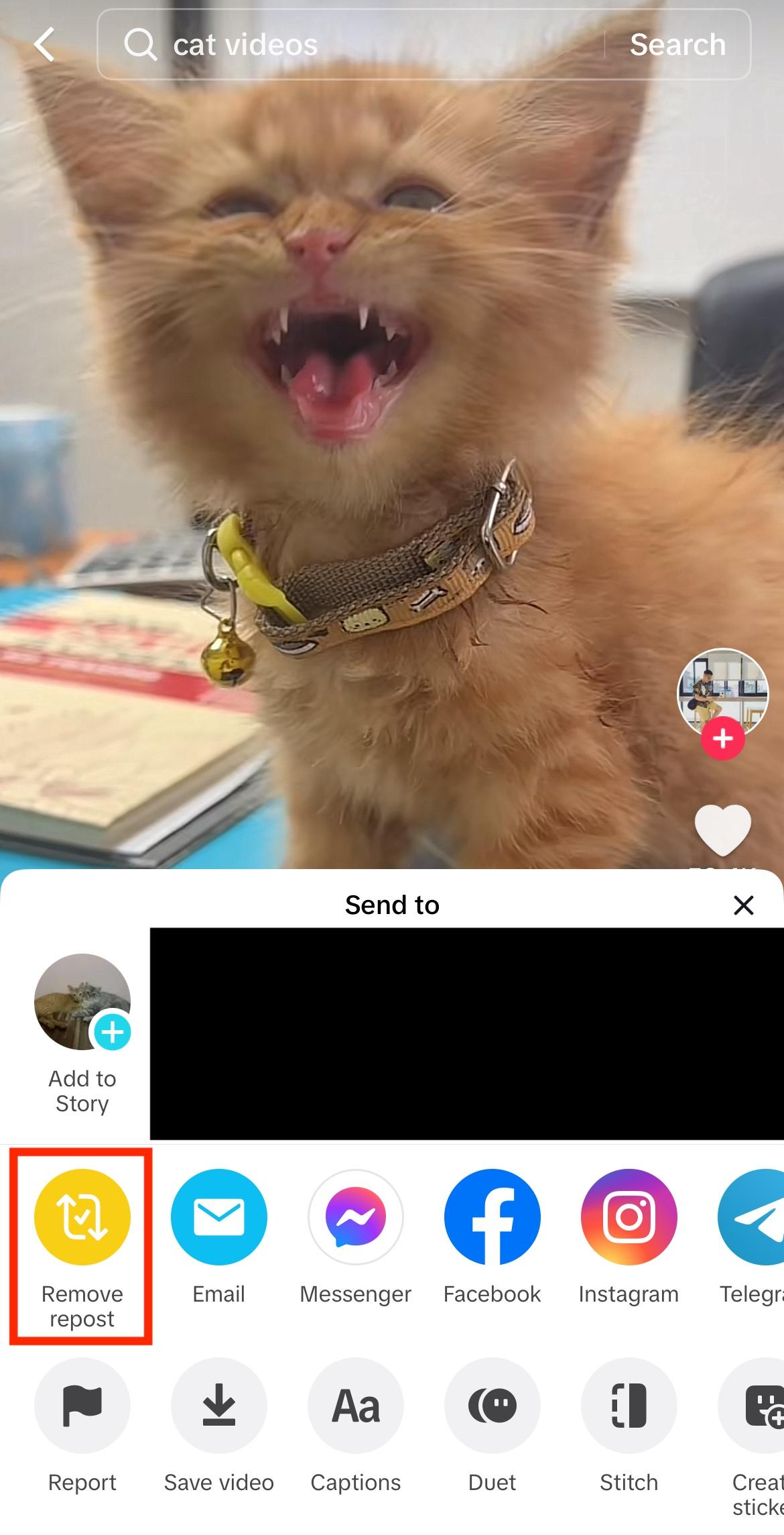 tiktok reposted remove repost