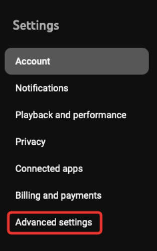 youtube advanced settings