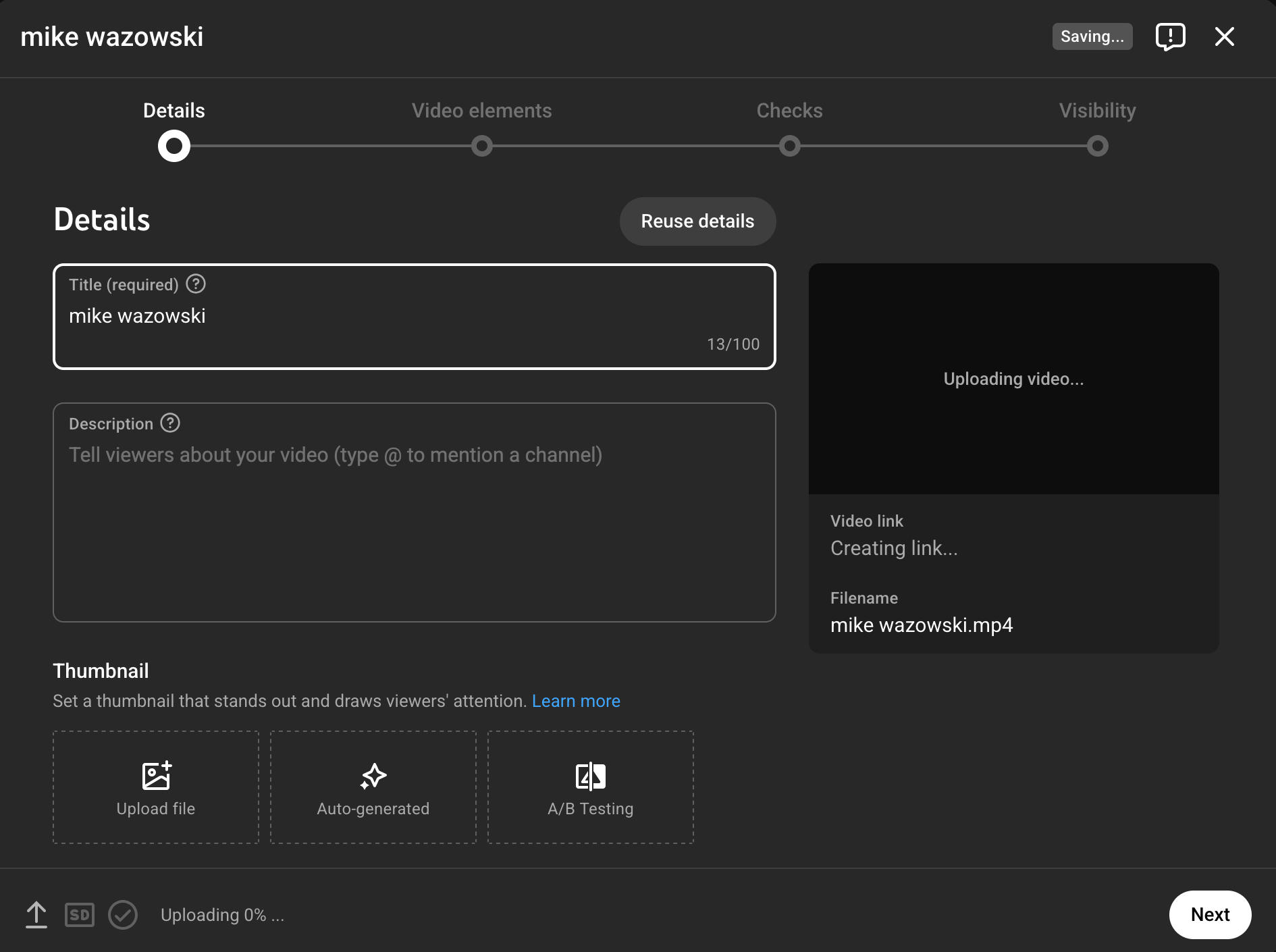 youtube details page