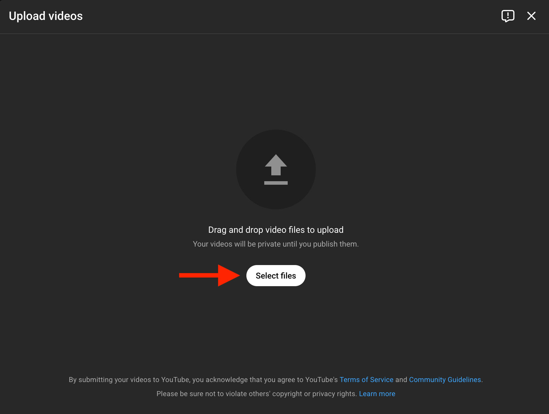 youtube select files