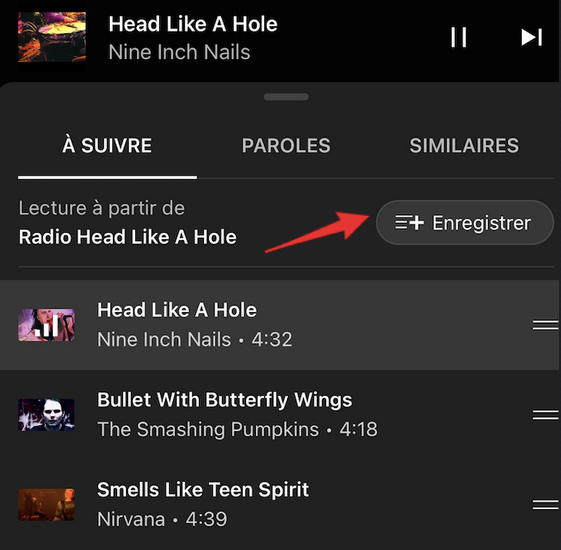 youtube music turn queue into playlist