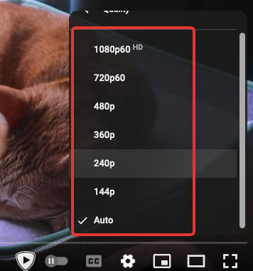 youtube quality options