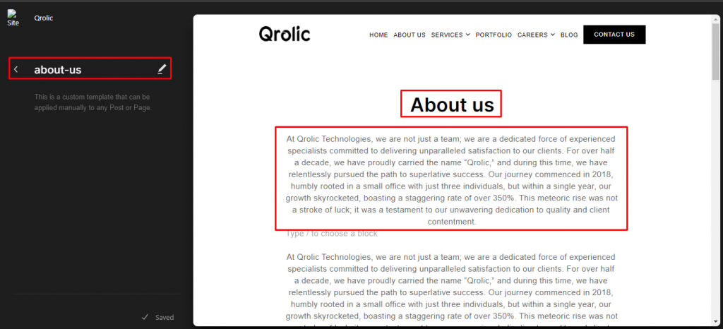 about editor view