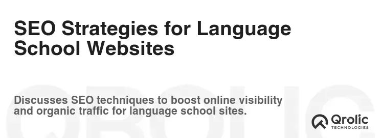 SEO Strategies for Language School Websites SEO Strategies for Language School Websites