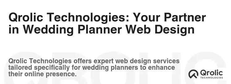 Qrolic Technologies: Your Partner in Wedding Planner Web Design Qrolic Technologies: Your Partner in Wedding Planner Web Design