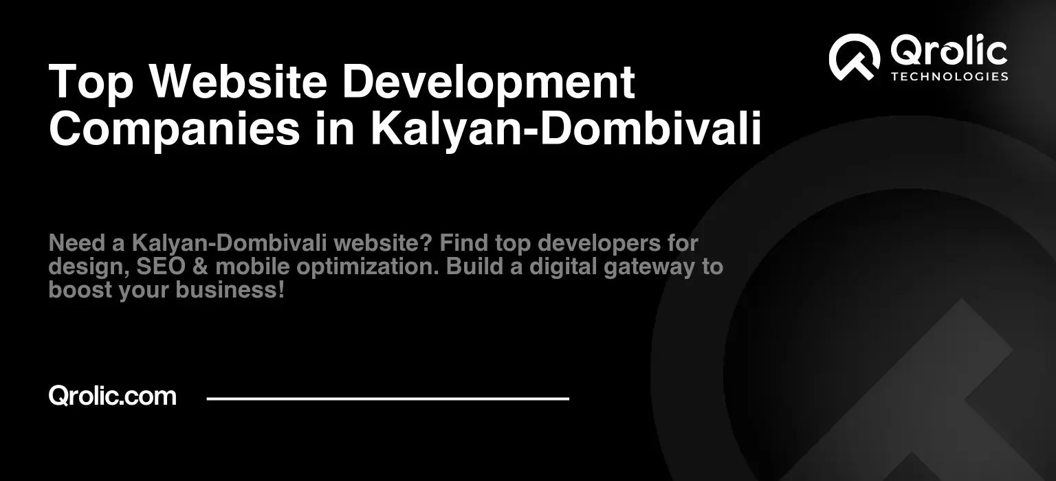 Top Website Development Companies in Kalyan-Dombivali