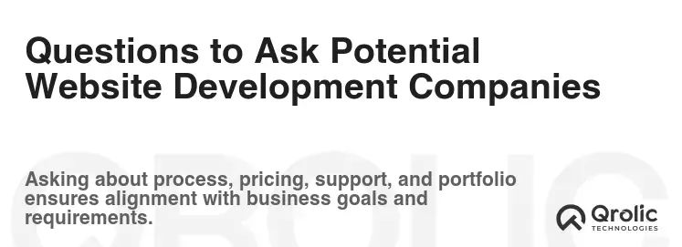 Questions to Ask Potential Website Development Companies Questions to Ask Potential Website Development Companies