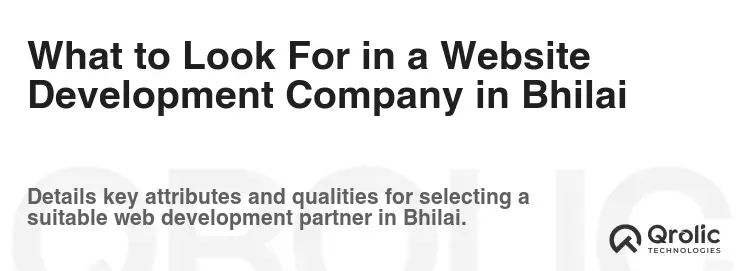 What to Look For in a Website Development Company in Bhilai What to Look For in a Website Development Company in Bhilai