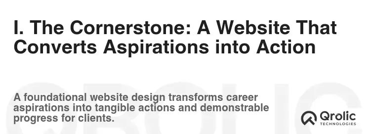 I. The Cornerstone: A Website That Converts Aspirations into Action I. The Cornerstone: A Website That Converts Aspirations into Action
