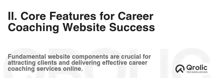 II. Core Features for Career Coaching Website Success II. Core Features for Career Coaching Website Success