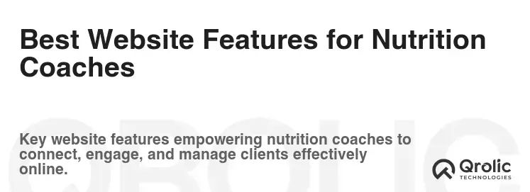 Best Website Features for Nutrition Coaches Best Website Features for Nutrition Coaches