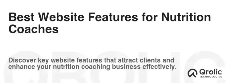 Best Website Features for Nutrition Coaches Best Website Features for Nutrition Coaches