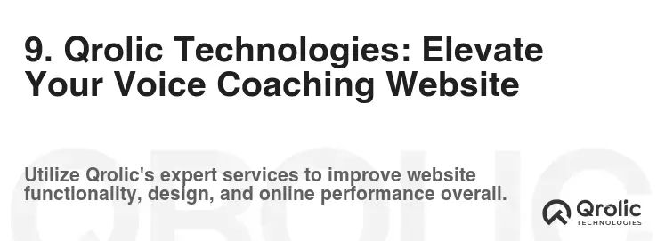 9. Qrolic Technologies: Elevate Your Voice Coaching Website 9. Qrolic Technologies: Elevate Your Voice Coaching Website