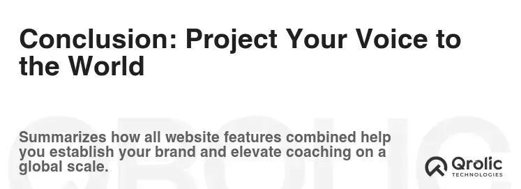 Conclusion: Project Your Voice to the World Conclusion: Project Your Voice to the World