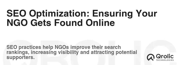 SEO Optimization: Ensuring Your NGO Gets Found Online SEO Optimization: Ensuring Your NGO Gets Found Online