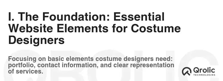 I. The Foundation: Essential Website Elements for Costume Designers I. The Foundation: Essential Website Elements for Costume Designers