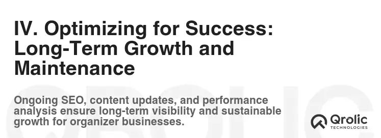 IV. Optimizing for Success: Long-Term Growth and Maintenance IV. Optimizing for Success: Long-Term Growth and Maintenance