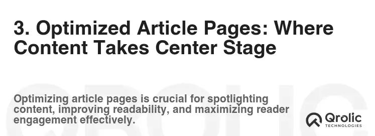 3. Optimized Article Pages: Where Content Takes Center Stage 3. Optimized Article Pages: Where Content Takes Center Stage