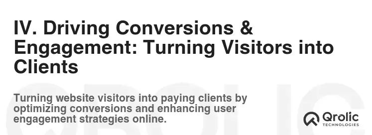 IV. Driving Conversions & Engagement: Turning Visitors into Clients IV. Driving Conversions & Engagement: Turning Visitors into Clients