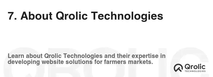 7. About Qrolic Technologies 7. About Qrolic Technologies