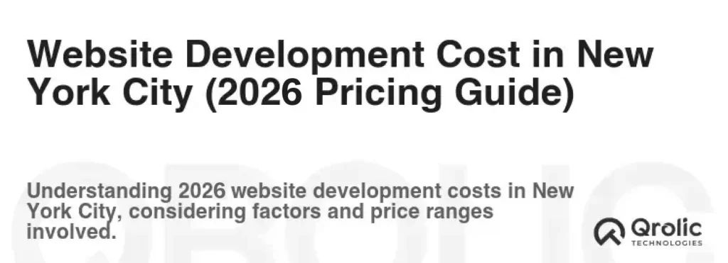 Website Development Cost in New York City (2026 Pricing Guide)