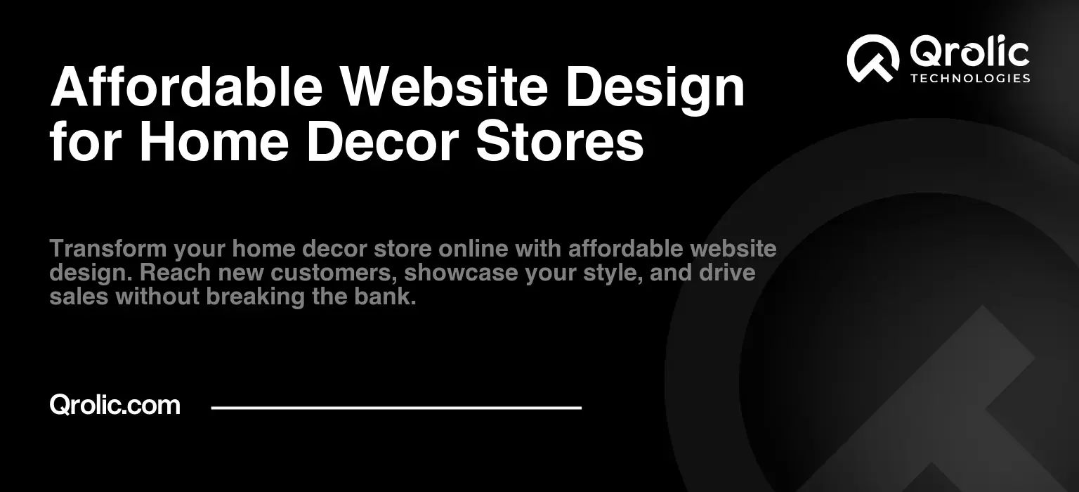 Affordable Website Design for Home Decor Stores