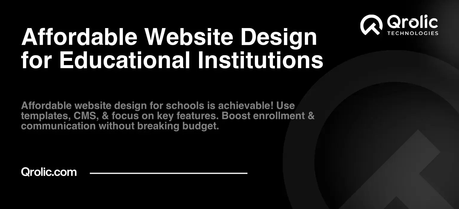 Affordable Website Design for Educational Institutions
