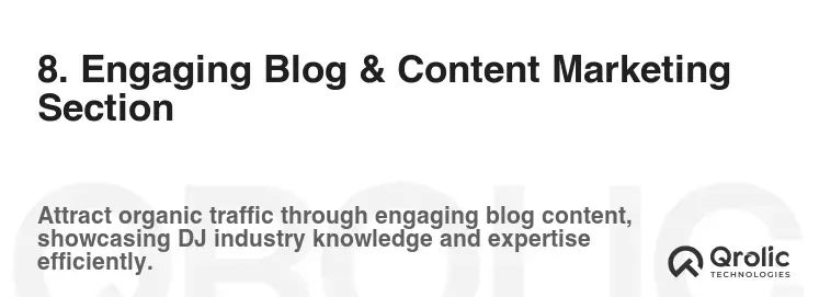 8. Engaging Blog & Content Marketing Section