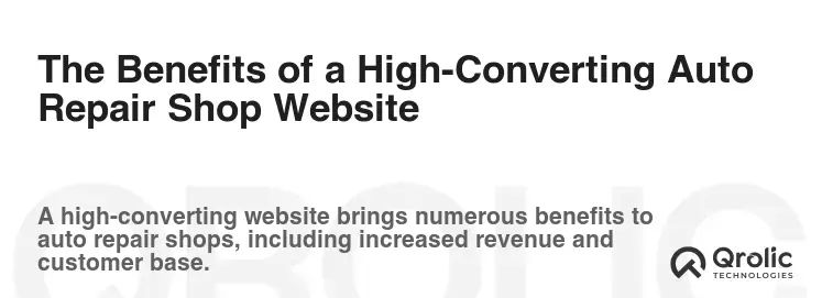 The Benefits of a High-Converting Auto Repair Shop Website