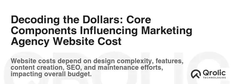 Decoding the Dollars: Core Components Influencing Marketing Agency Website Cost
