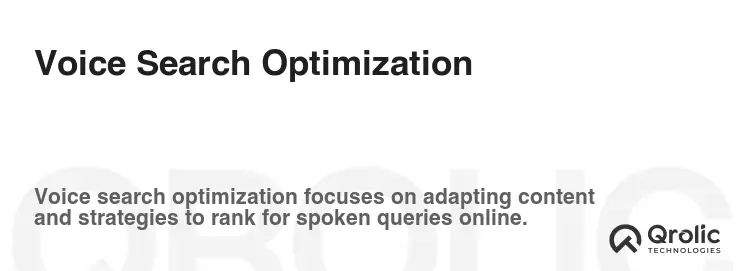Voice Search Optimization