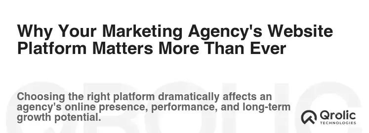 Why Your Marketing Agency's Website Platform Matters More Than Ever Why Your Marketing Agency's Website Platform Matters More Than Ever
