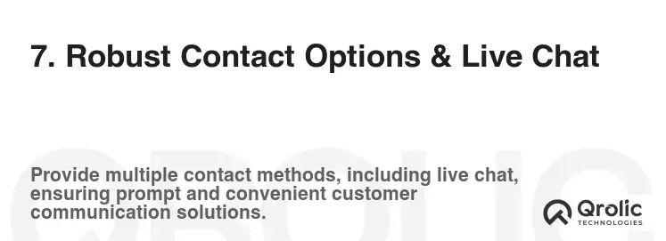 7. Robust Contact Options & Live Chat