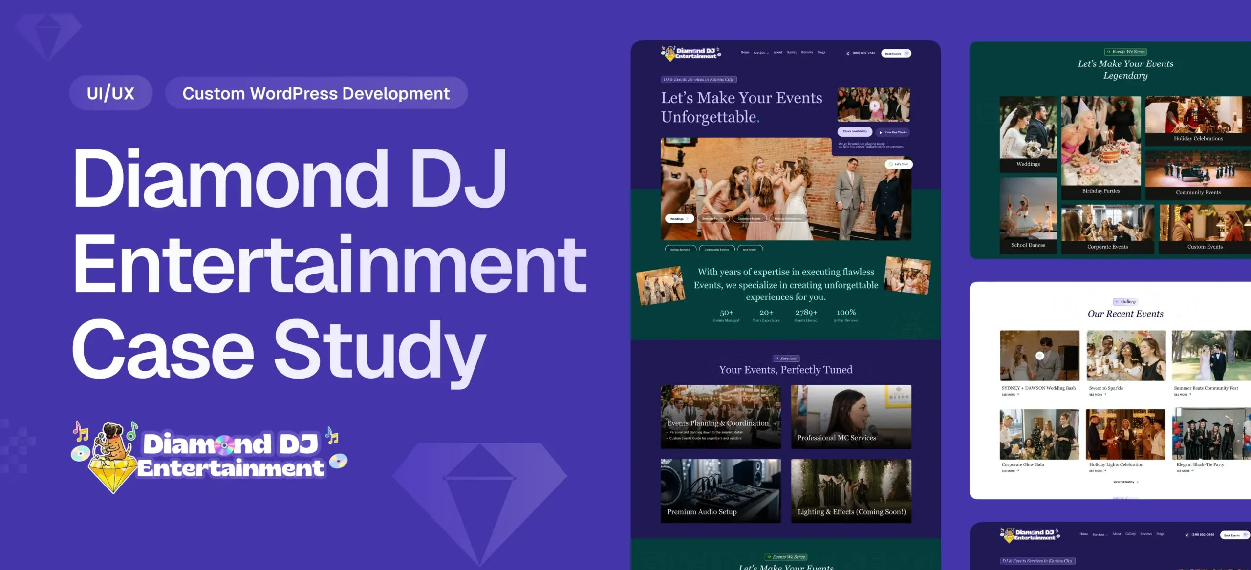 Diamond DJ Entertainment Website Design & Development