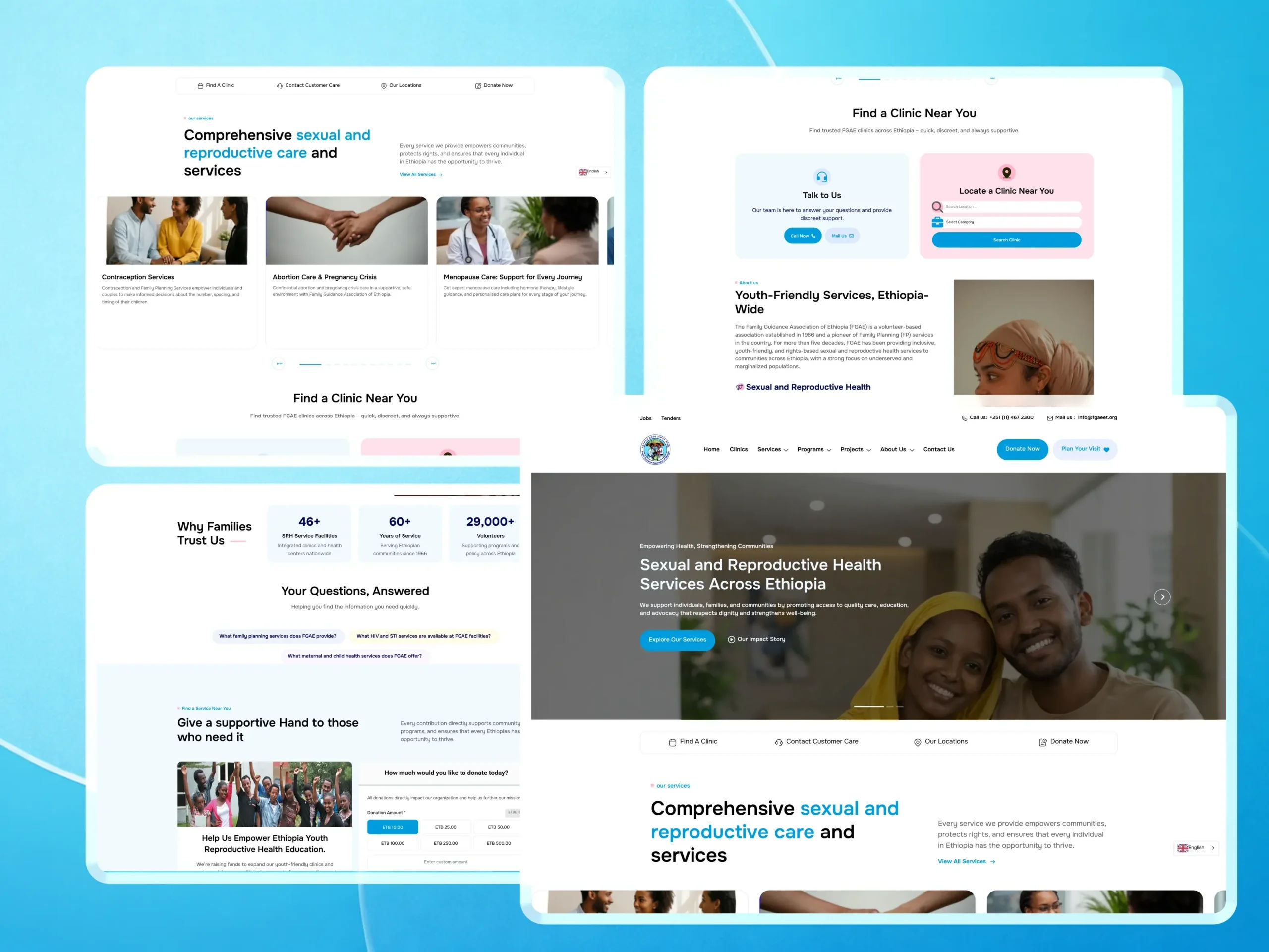 Family Guidance Association of Ethiopia (FGAEET) Website Transformation Case Study | Scalable Healthcare Platform Healthcare Website Development,healthcare website redesign,NGO website development
