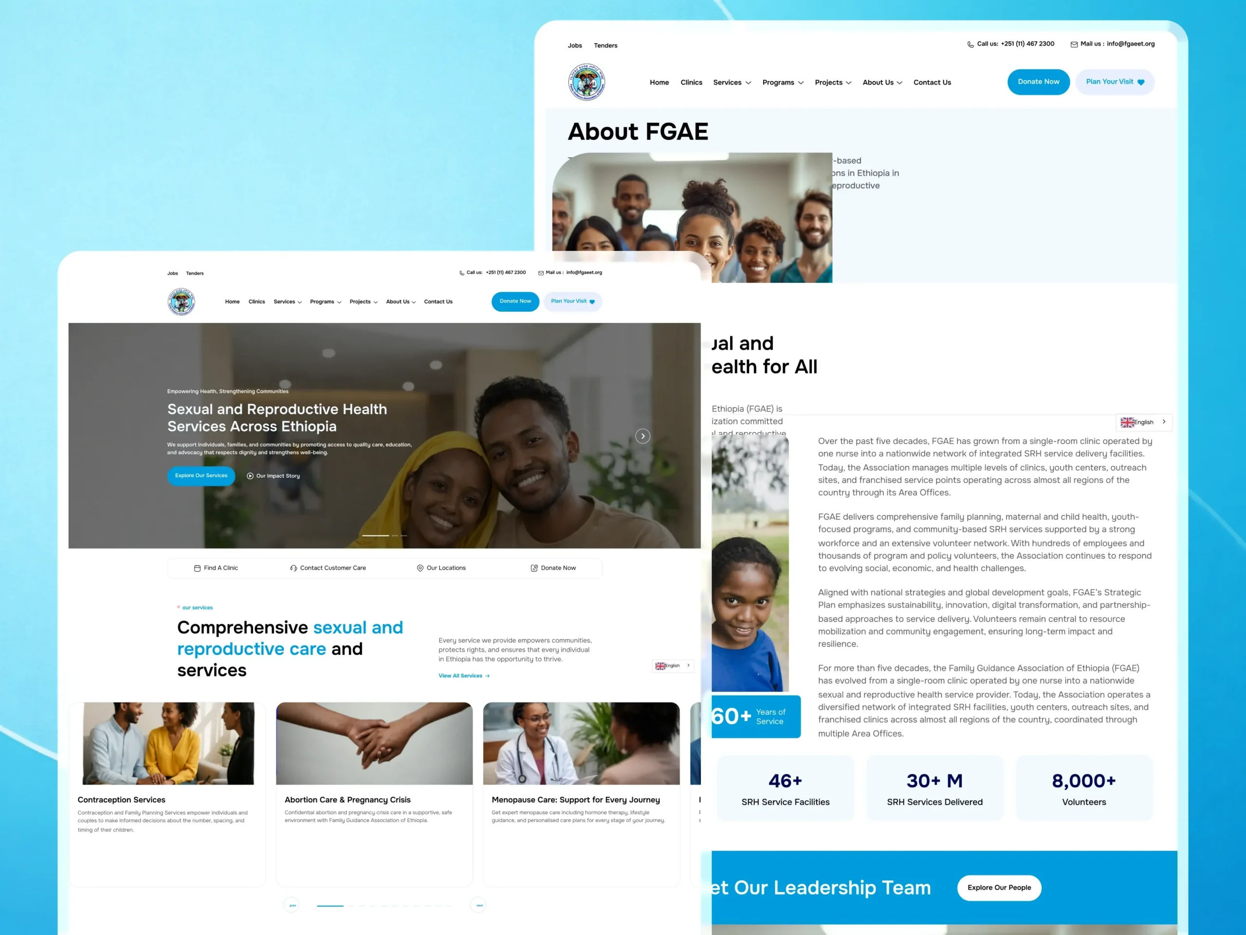 Family Guidance Association of Ethiopia (FGAEET) Website Transformation Case Study | Scalable Healthcare Platform Healthcare Website Development,healthcare website redesign,NGO website development