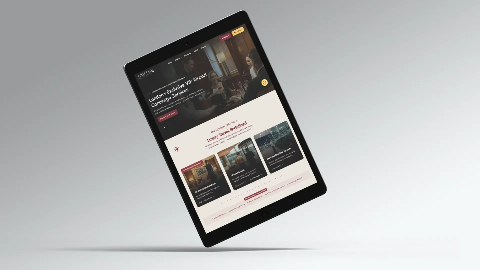 First pass Airport services New tablet