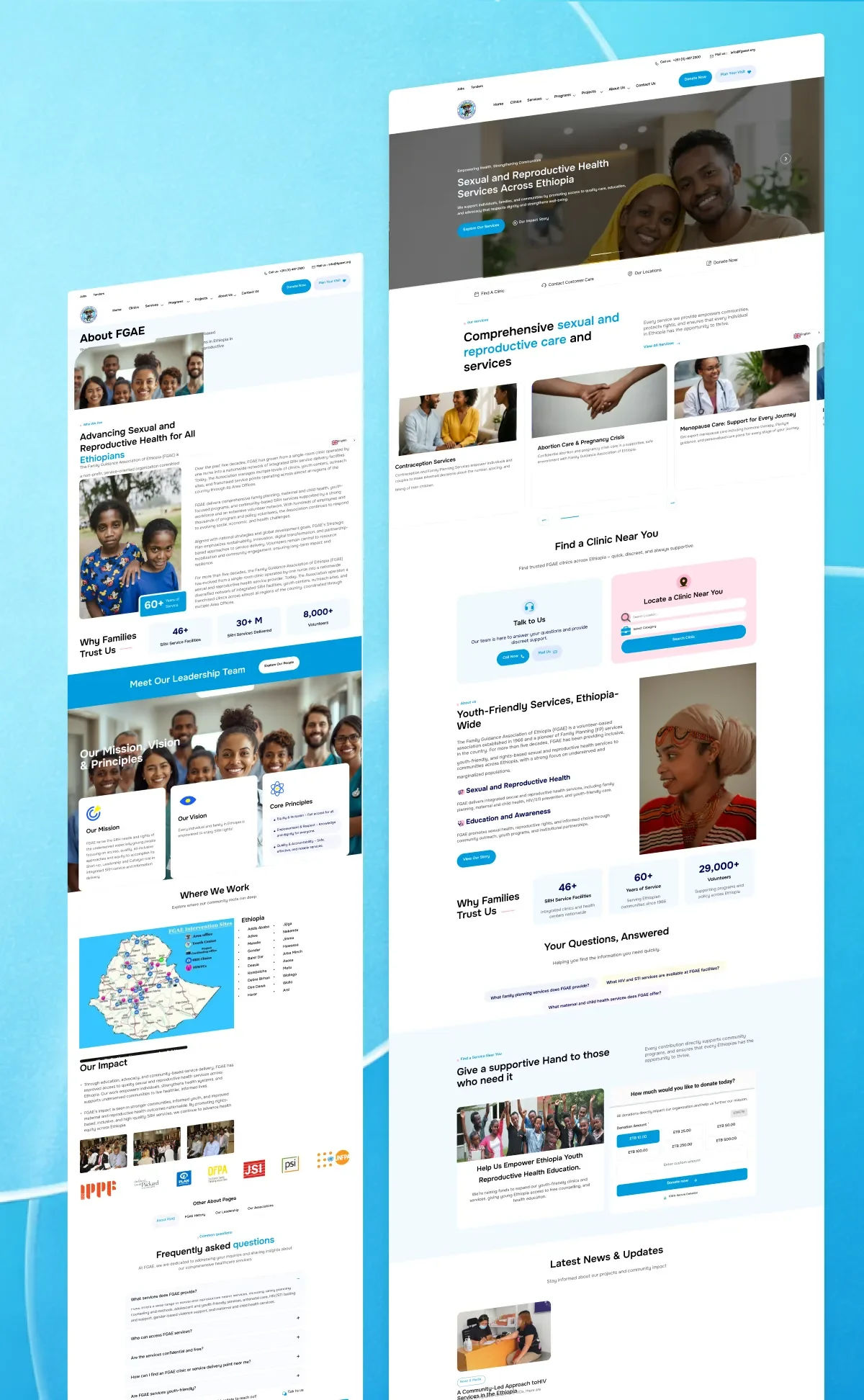 Family Guidance Association of Ethiopia (FGAEET) Website Transformation Case Study | Scalable Healthcare Platform Healthcare Website Development,healthcare website redesign,NGO website development