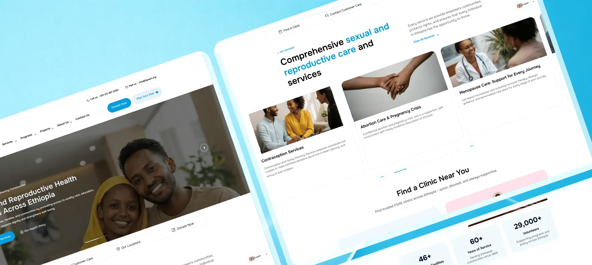 Family Guidance Association of Ethiopia (FGAEET) Website Transformation Case Study | Scalable Healthcare Platform Healthcare Website Development,healthcare website redesign,NGO website development