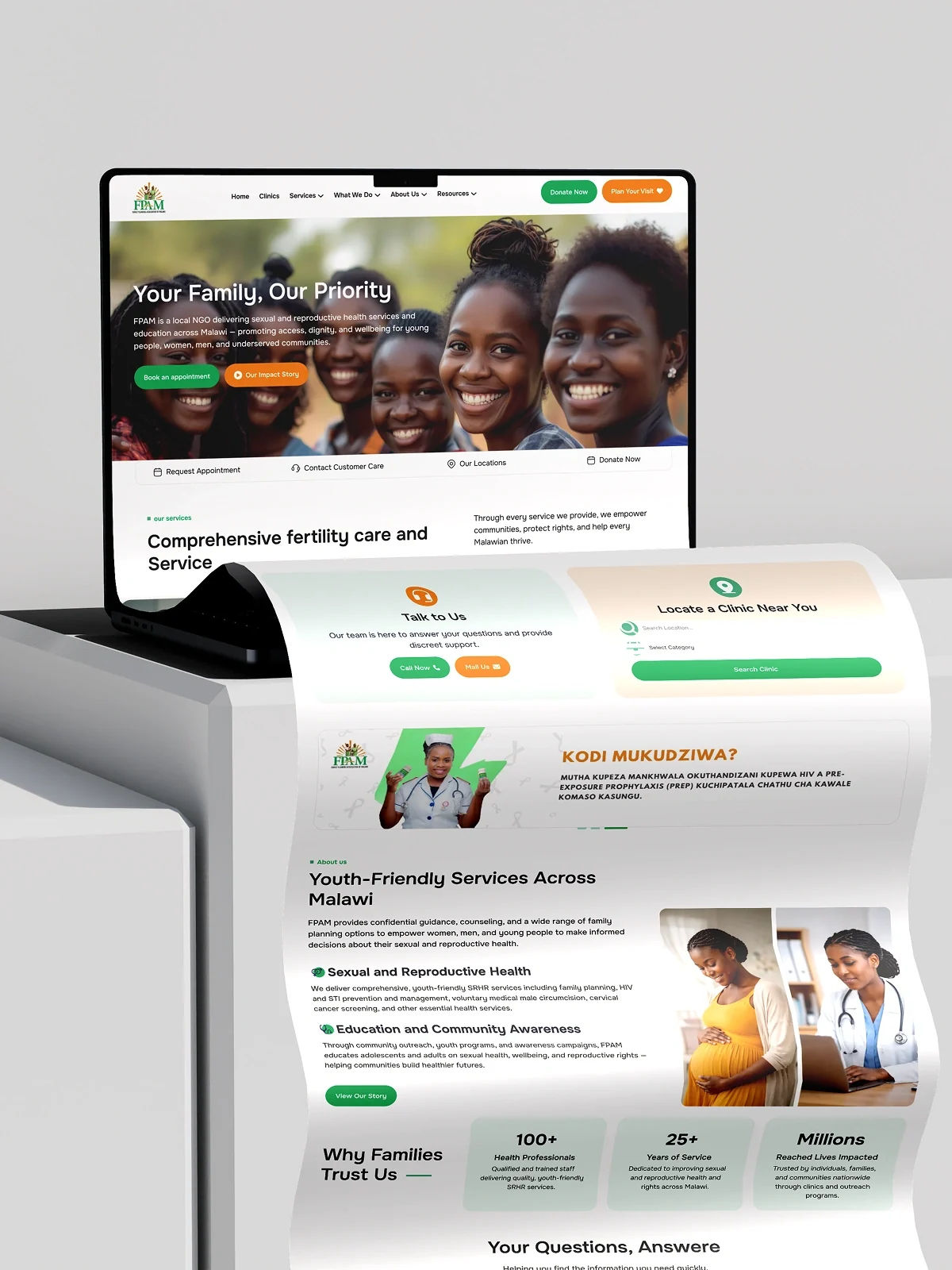 Family Planning Association of Malawi (FPAMalawi) Website Modernization Healthcare WordPress Development,healthcare website development,WordPress healthcare website