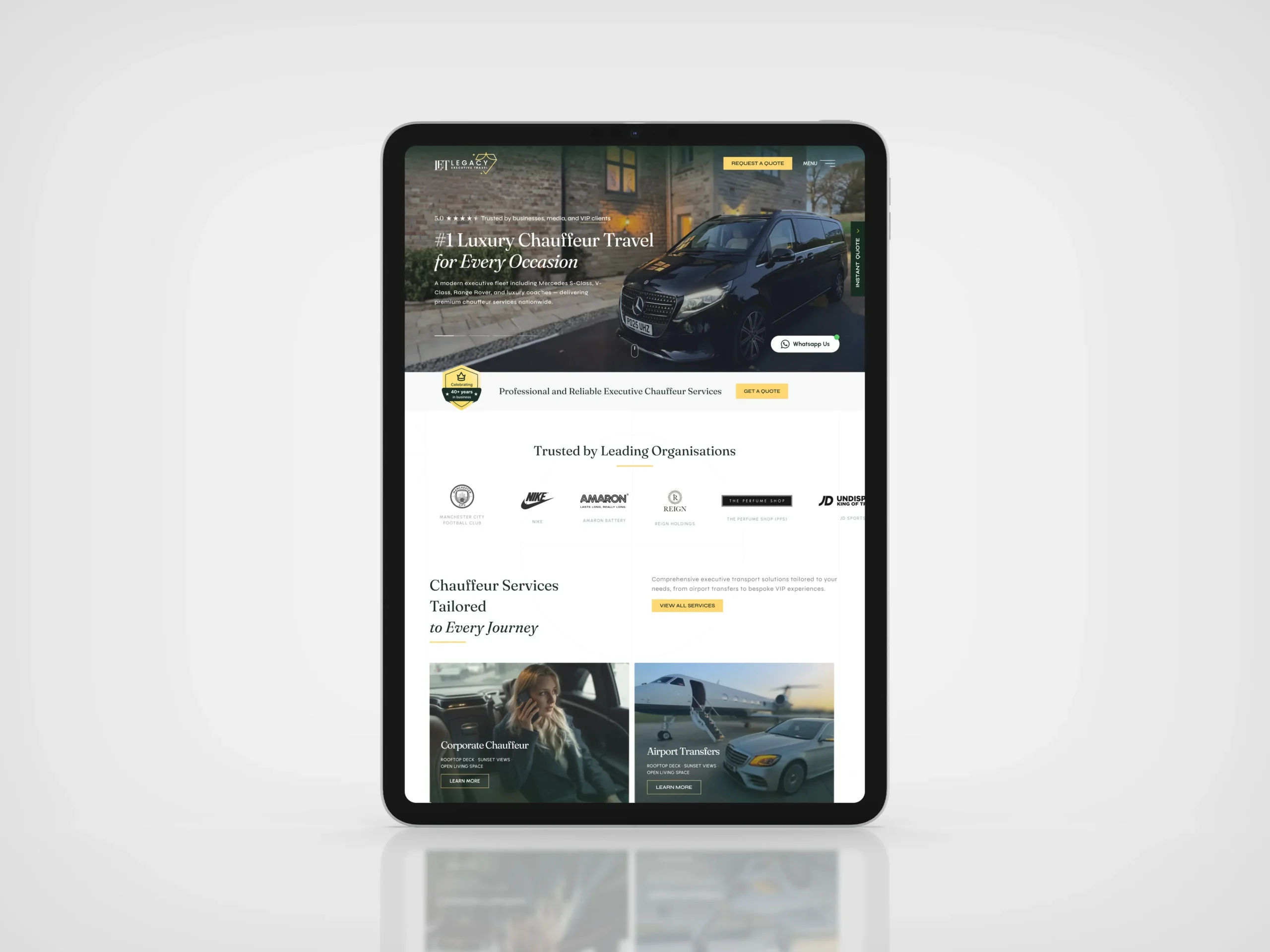 Legacy Executive Travel Website Redesign