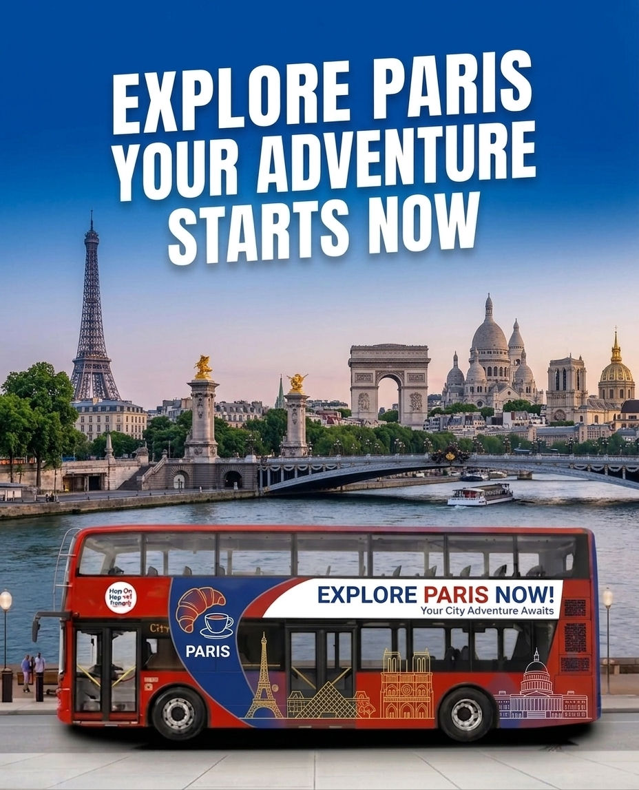 Paris hop on hop off bus tour